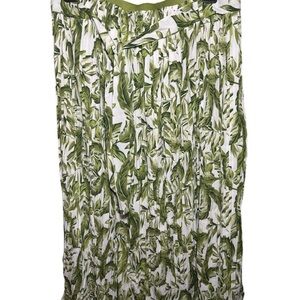 NWT Alice Blue Tropical Leaf Print Wide Leg Pants/Maxi Skirt - Size Large